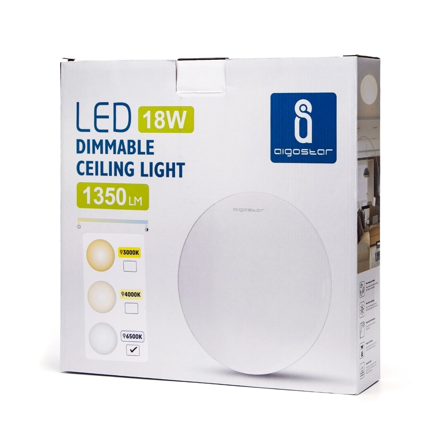 Aigostar - LED Димируем плафон LED/18W/230V 6500K