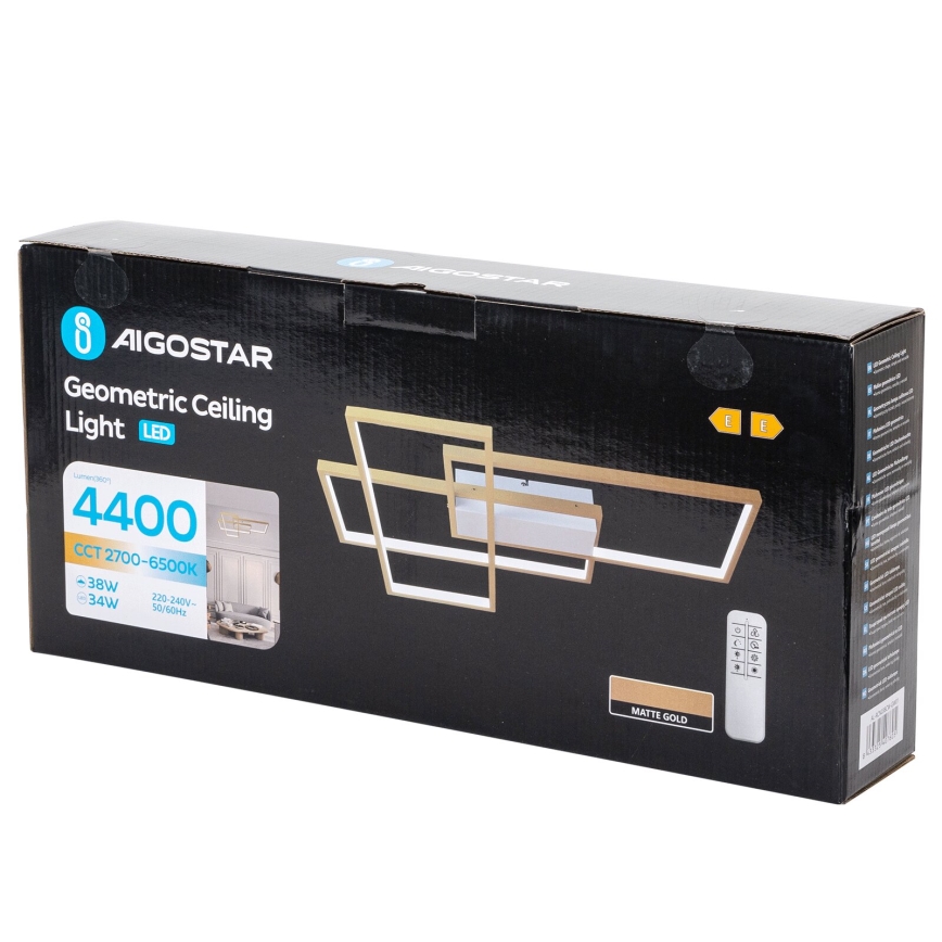 Aigostar - LED Димируем плафон LED/38W/230V 2700-6500K + дистанционно управление