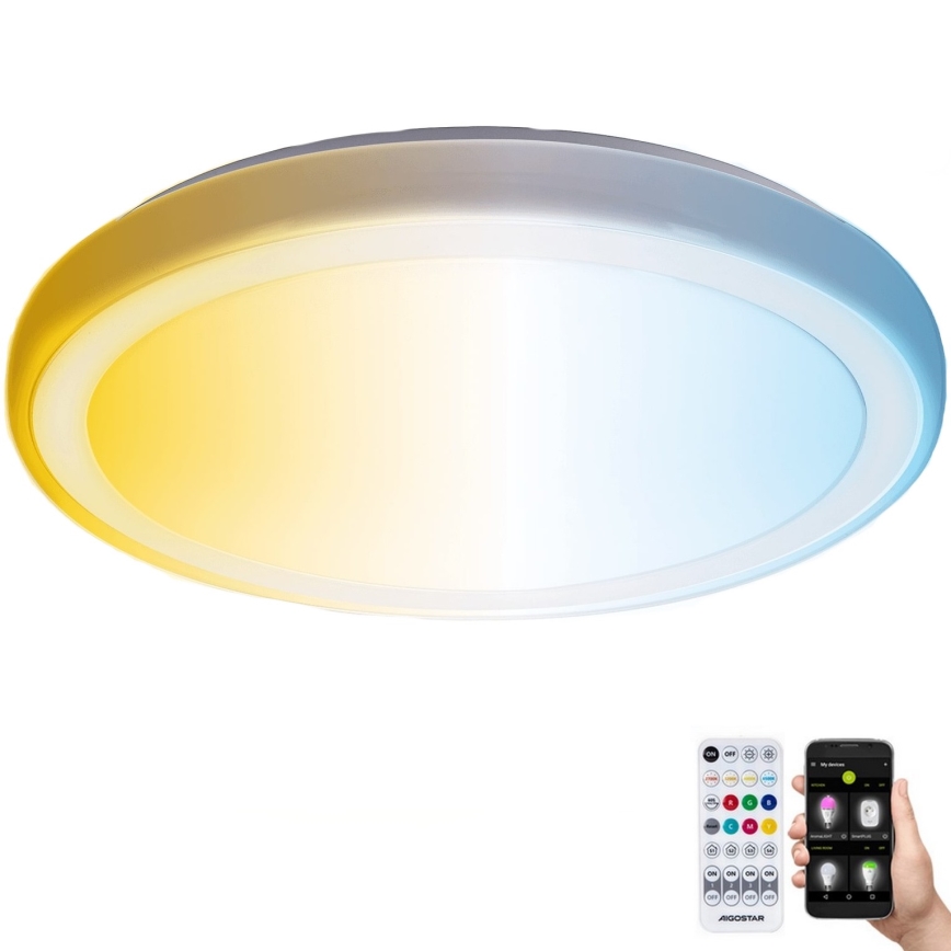 Aigostar - LED Димируем плафон за баня MESH Интелигентен LED/24W/230V 3000-6500K IP44 + дистанционно управление