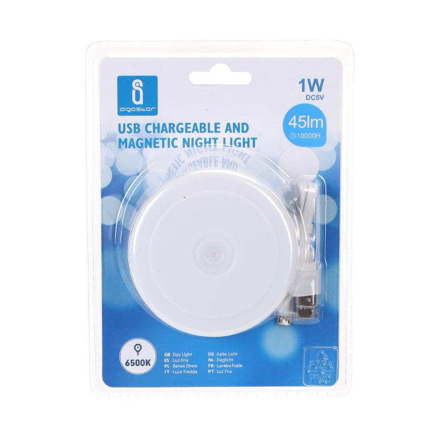 Aigostar - LED Димируем преносима нощна лампа LED/1W/5V 6500K + USB