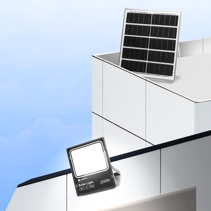 Aigostar - LED Димируем соларен прожектор LED/200W/3,2V IP66 + дистанционно управление