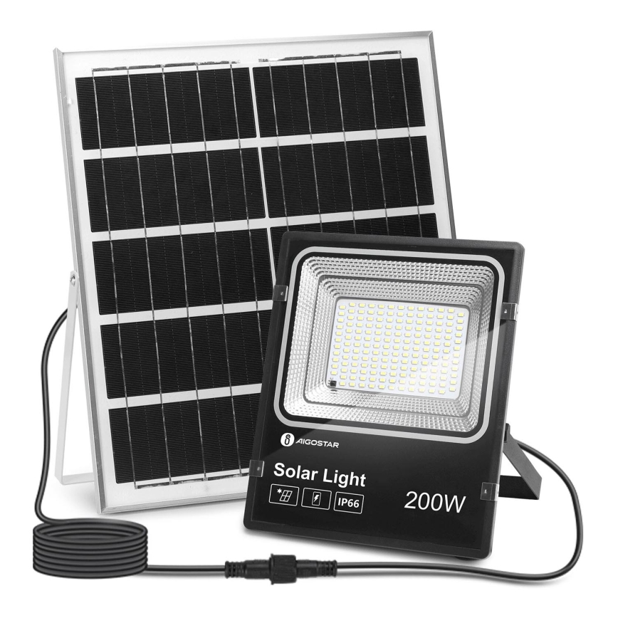 Aigostar - LED Димируем соларен прожектор LED/200W/3,2V IP66 + дистанционно управление