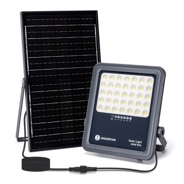 Aigostar - LED Димируем соларен прожектор LED/200W/3,4V IP65 + дистанционно управление