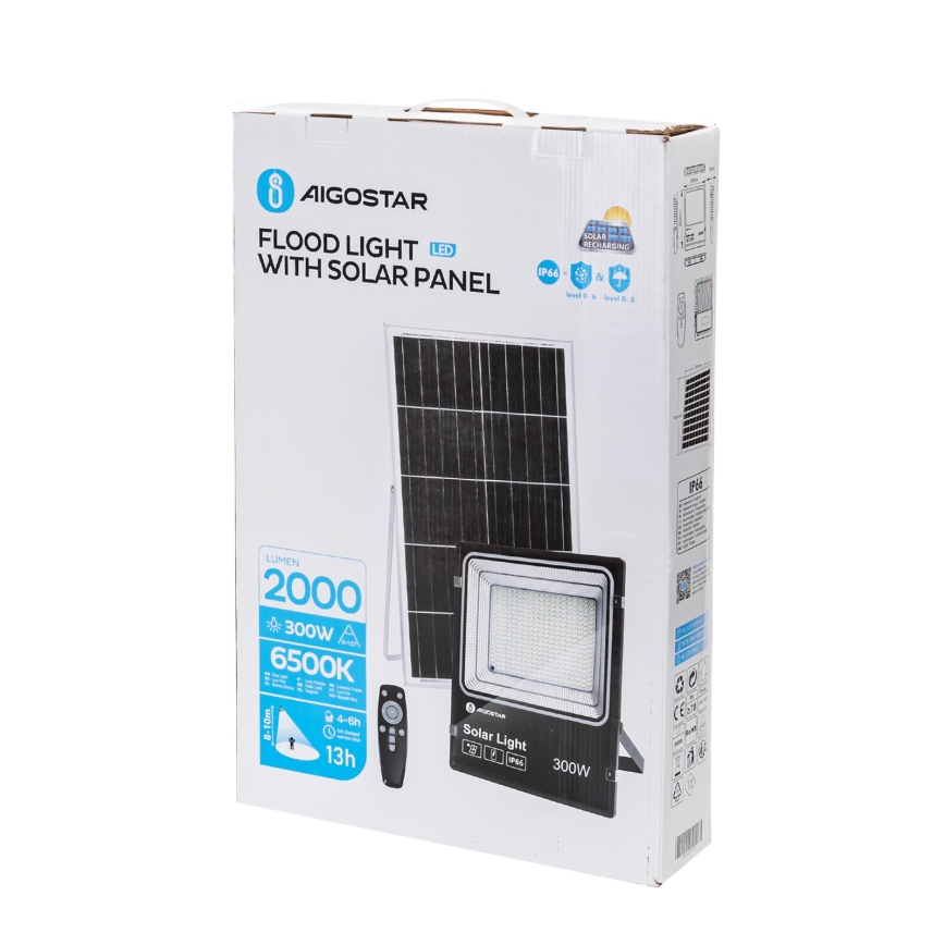 Aigostar - LED Димируем соларен прожектор LED/300W/3,2V IP66 25000 mAh + дистанционно управление