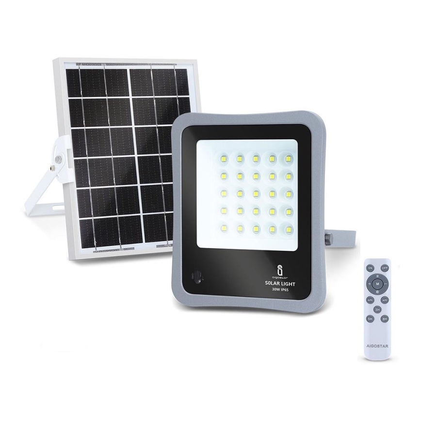 Aigostar - LED Димируем соларен прожектор LED/30W/3,2V 20000 mAh IP67 + д.у.