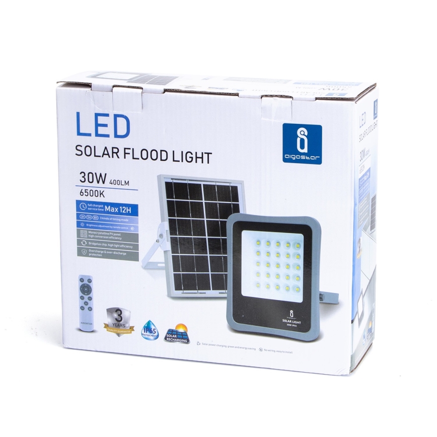 Aigostar - LED Димируем соларен прожектор LED/30W/3,2V 20000 mAh IP67 + д.у.