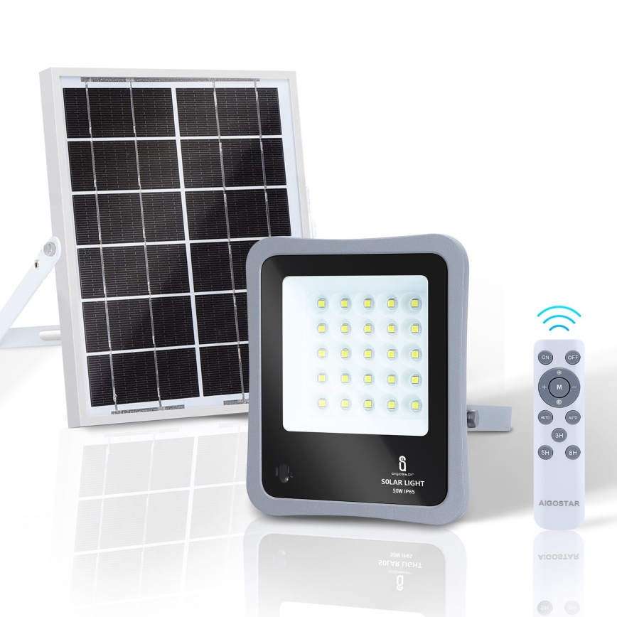 Aigostar - LED Димируем соларен прожектор LED/50W/3,2V IP65 6000 mAh + д.у.
