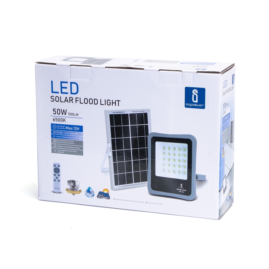 Aigostar - LED Димируем соларен прожектор LED/50W/3,2V IP65 6000 mAh + д.у.