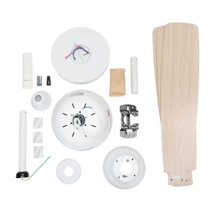 Aigostar - LED Димируем таванен вентилатор LED/20W/230V 2700-6500K 132 см бял/бежов + дистанционно управление