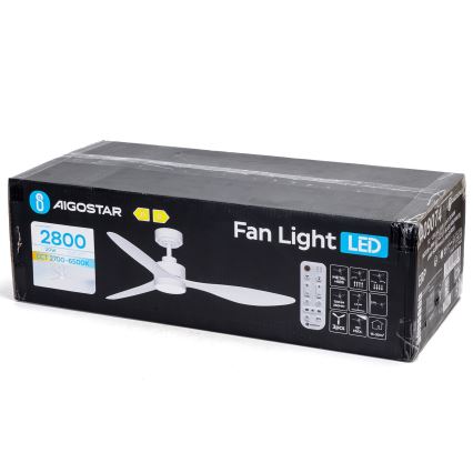 Aigostar - LED Димируем таванен вентилатор LED/20W/230V 2700-6500K 132 см бял + дистанционно управление