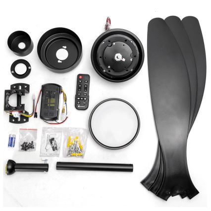 Aigostar - LED Димируем таванен вентилатор LED/20W/230V 2700-6500K 132 см черен + дистанционно управление