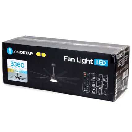 Aigostar - LED Димируем таванен вентилатор LED/24W/230V 2700-6500K 165 см черен + дистанционно управление