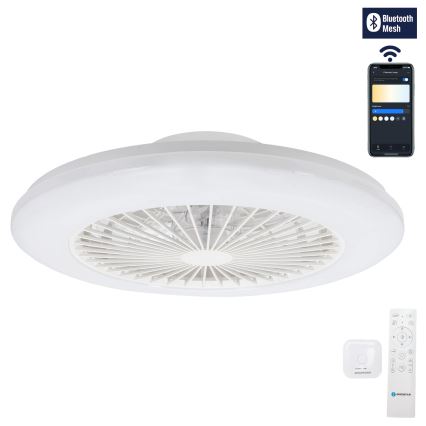 Aigostar - LED Димируем плафон с вентилатор LED/40W/230V 2700-6500K Ø 48,5 см бял + дистанционно управление