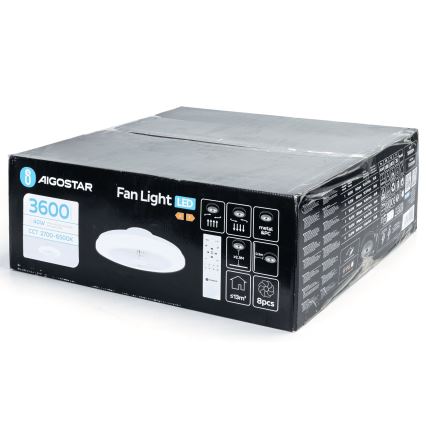 Aigostar - LED Димируем таванен вентилатор LED/40W/230V 2700-6500K Ø 48 см + дистанционно управление бял