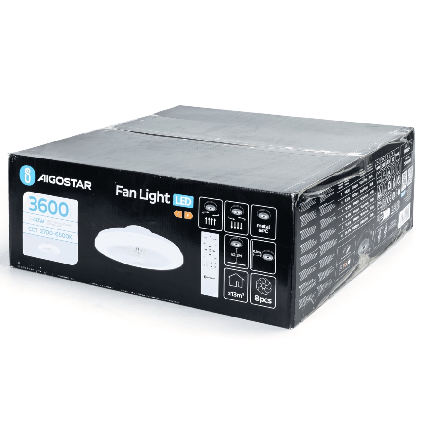 Aigostar - LED Димируем таванен вентилатор LED/40W/230V 2700-6500K Ø 48 см + дистанционно управление бял