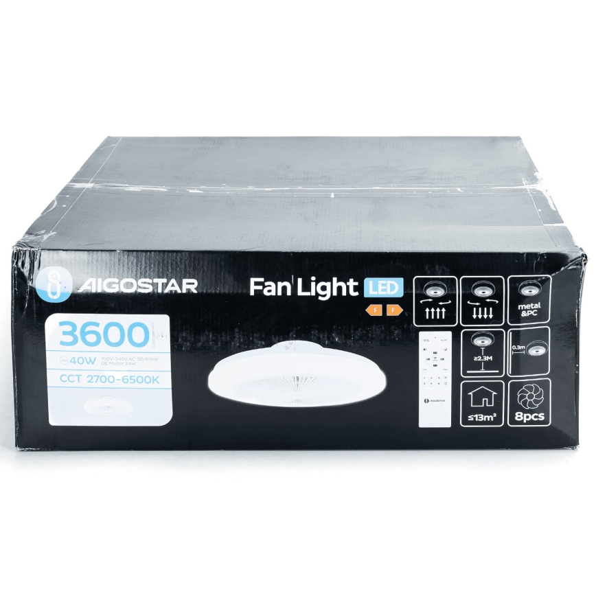 Aigostar - LED Димируем таванен вентилатор LED/40W/230V 2700-6500K Ø 48 см + дистанционно управление бял