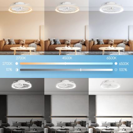 Aigostar - LED Димируем таванен вентилатор LED/40W/230V 2700-6500K Ø 48 см + дистанционно управление бял