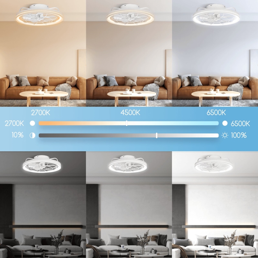 Aigostar - LED Димируем таванен вентилатор LED/40W/230V 2700-6500K Ø 48 см + дистанционно управление бял