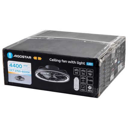 Aigostar - LED Димируем таванен вентилатор LED/40W/230V 2700-6500K Ø 48 см + дистанционно управление черен