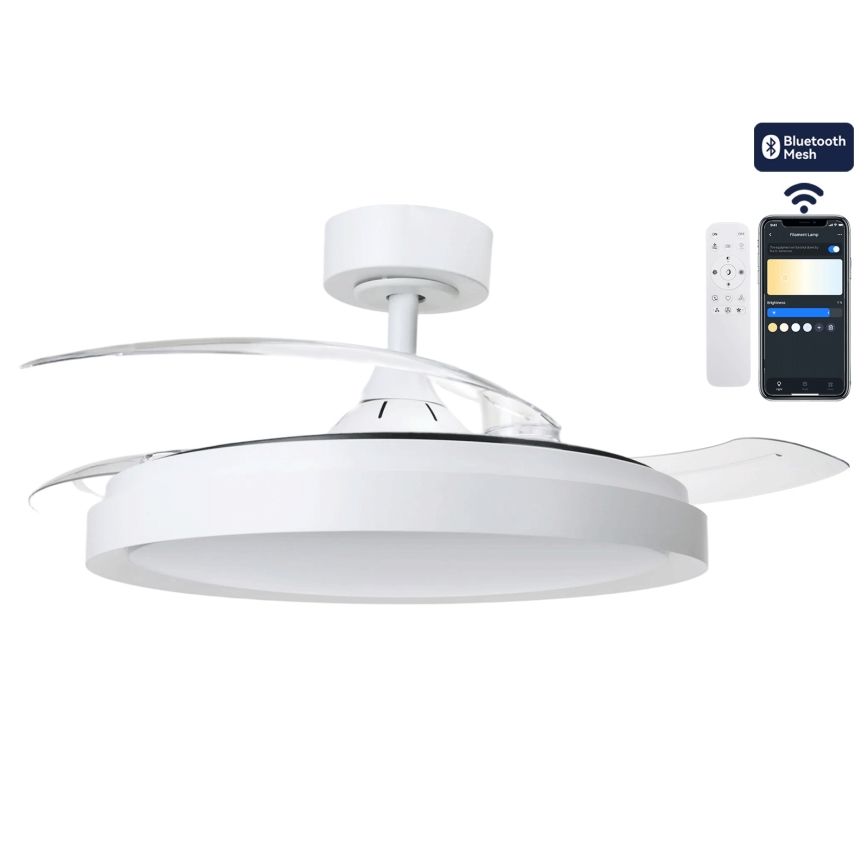 Aigostar - LED димируем таванен вентилатор, 50W/230V, 2700-6500K, Ø 106 cm, бял + дистанционно управление