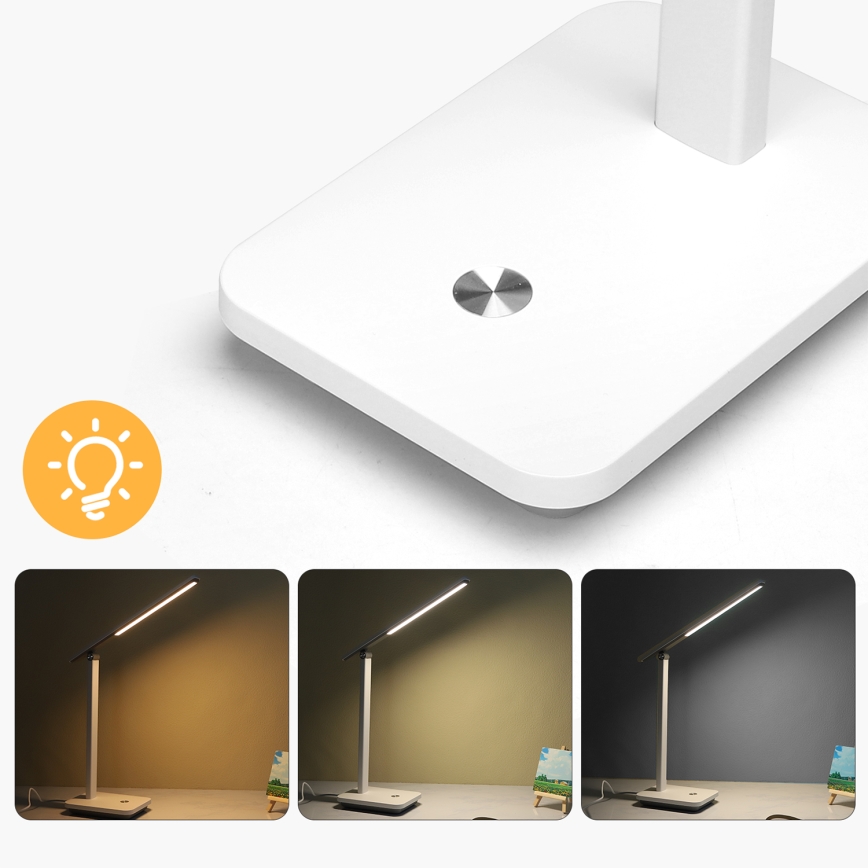 Aigostar - LED Димируема акумулаторна настолна лампа LED/5W/5V 3000-6500K бял/черен