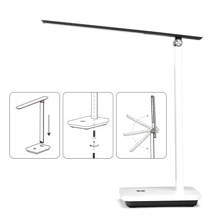 Aigostar - LED Димируема акумулаторна настолна лампа LED/5W/5V 3000-6500K бял/черен