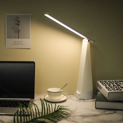 Aigostar - LED Димируема акумулаторна настолна лампа LED/7W/5V 4000K 4400 mAh бял