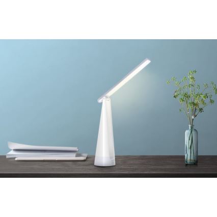 Aigostar - LED Димируема акумулаторна настолна лампа LED/7W/5V 4000K 4400 mAh бял