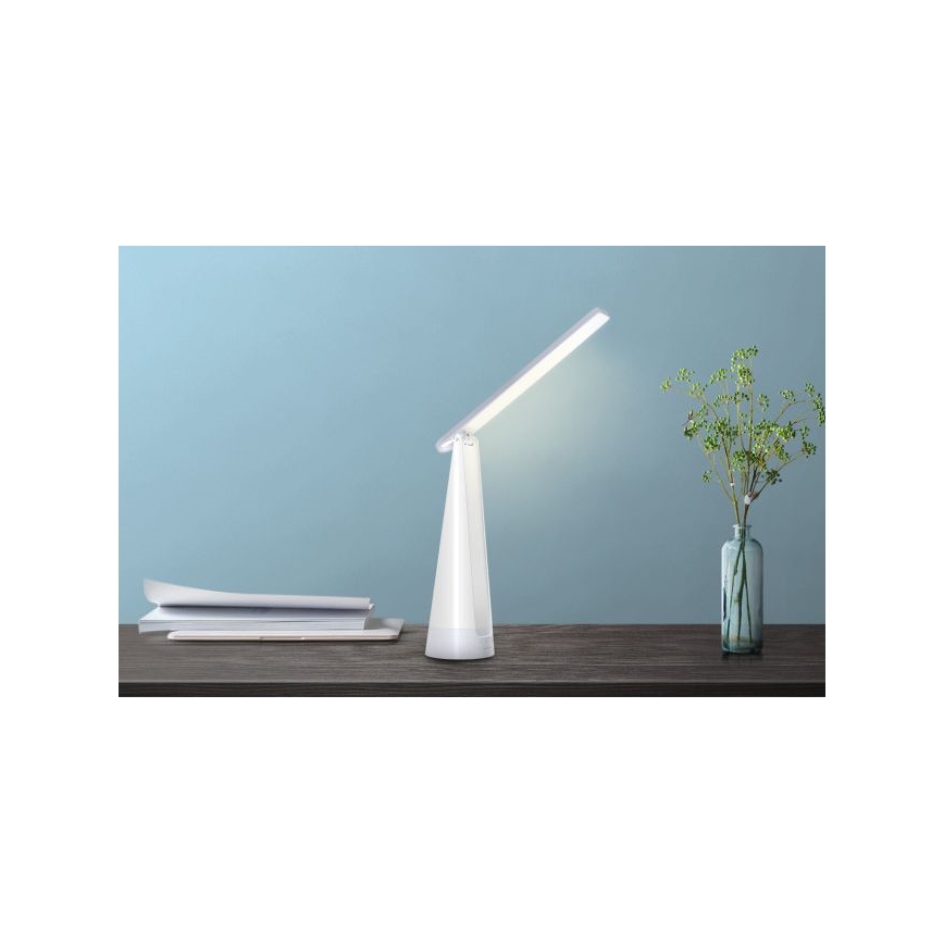 Aigostar - LED Димируема акумулаторна настолна лампа LED/7W/5V 4000K 4400 mAh бял