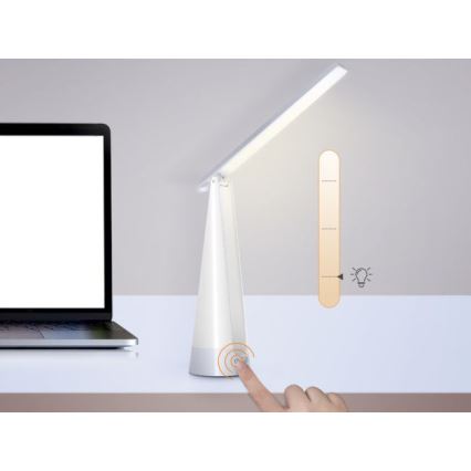 Aigostar - LED Димируема акумулаторна настолна лампа LED/7W/5V 4000K 4400 mAh бял