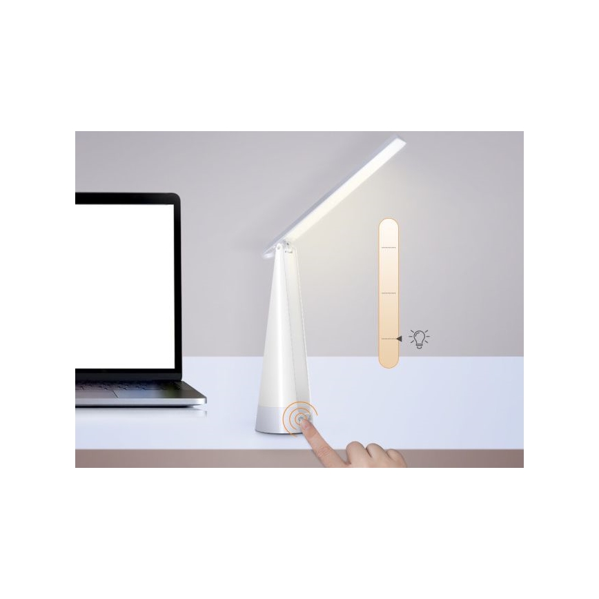 Aigostar - LED Димируема акумулаторна настолна лампа LED/7W/5V 4000K 4400 mAh бял