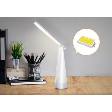 Aigostar - LED Димируема акумулаторна настолна лампа LED/7W/5V 4000K 4400 mAh бял