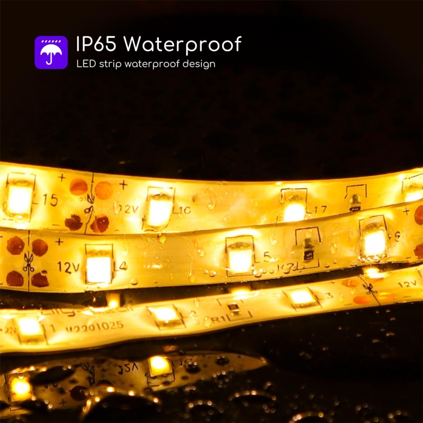 Aigostar - LED Димируема екстериорна лента 5м LED/18W/12/230V 3000K IP65