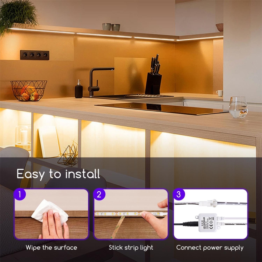 Aigostar - LED Димируема екстериорна лента 5м LED/18W/12/230V 3000K IP65