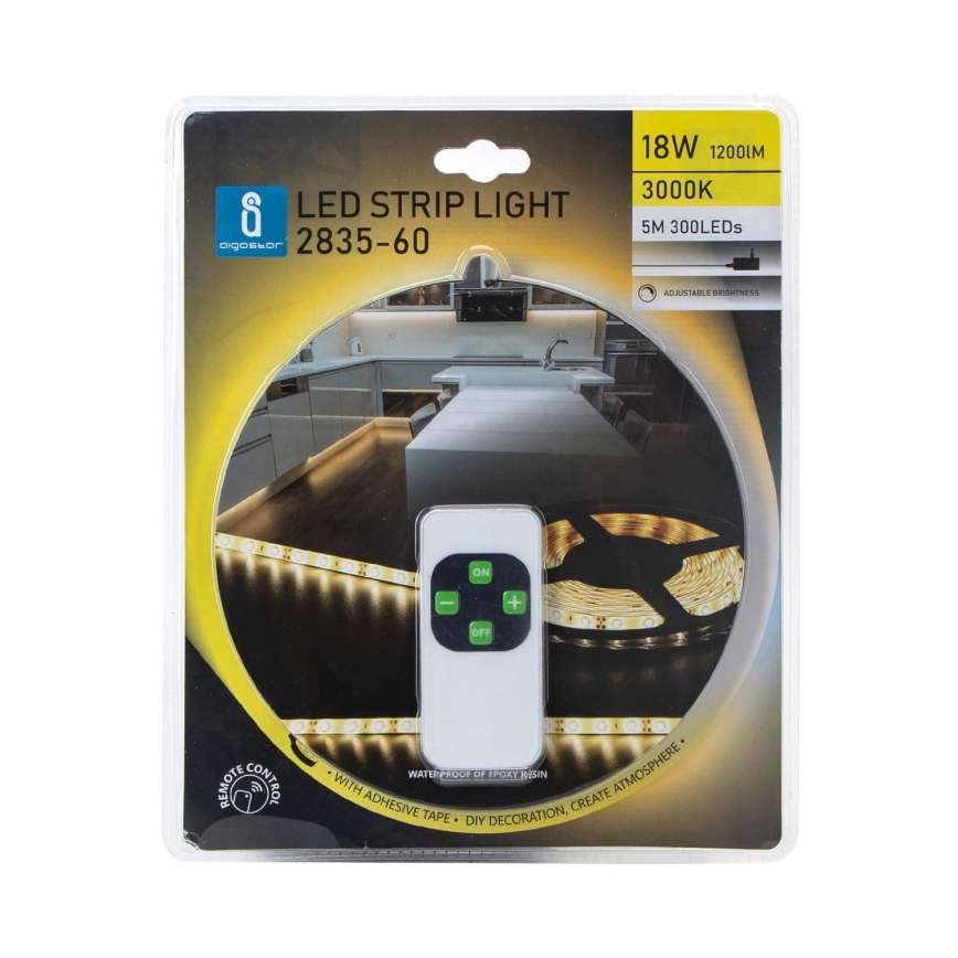 Aigostar - LED Димируема екстериорна лента 5м LED/18W/12/230V 3000K IP65