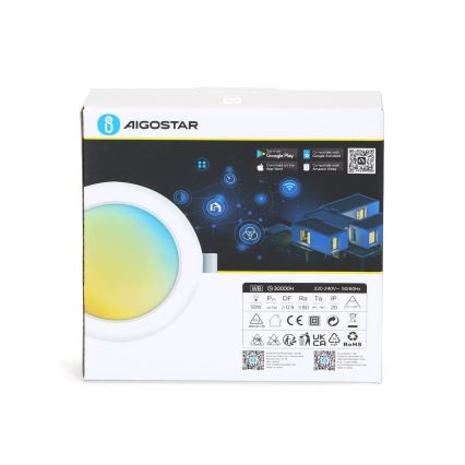 Aigostar - LED Димируема лампа за вграждане LED/9W/230V Ø 14,5 см Wi-Fi