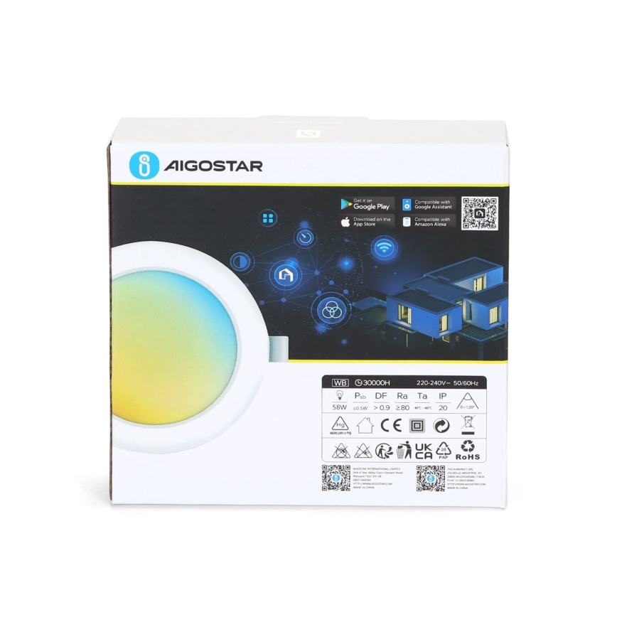 Aigostar - LED Димируема лампа за вграждане LED/9W/230V Ø 14,5 см Wi-Fi