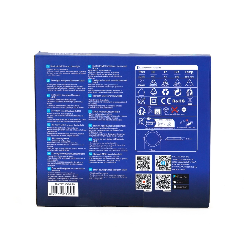 Aigostar - LED Димируема лампа за вграждане MESH LED/15W/230V 2700-6500K Ø 17 см