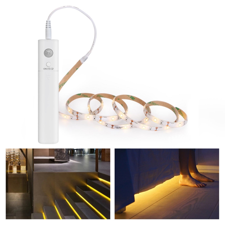 Aigostar - LED Димируема лента със сензор 1м LED/2W/4xAAA 3000K IP65