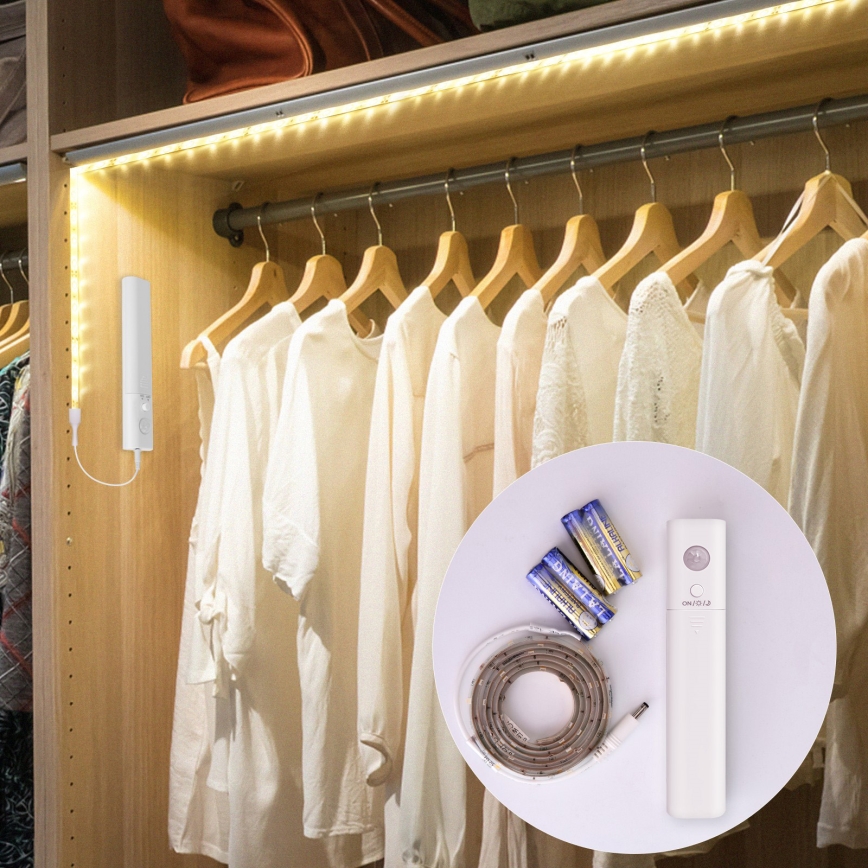 Aigostar - LED Димируема лента със сензор 1м LED/2W/4xAAA 3000K IP65