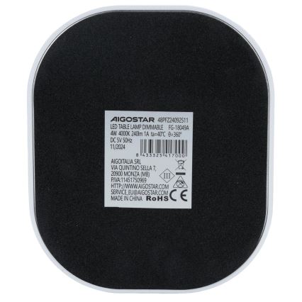 Aigostar - LED Димируема настолна лампа LED/4W/5V 4000K