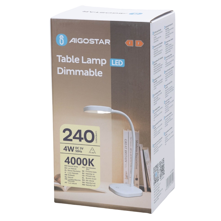 Aigostar - LED Димируема настолна лампа LED/4W/5V 4000K