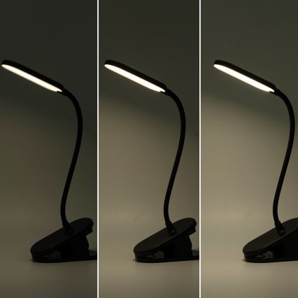 Aigostar - LED Димируема настолна лампа с щипка LED/2,5W/5V черен