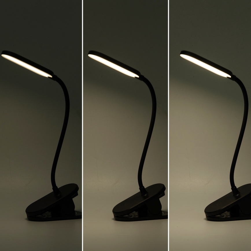 Aigostar - LED Димируема настолна лампа с щипка LED/2,5W/5V черен