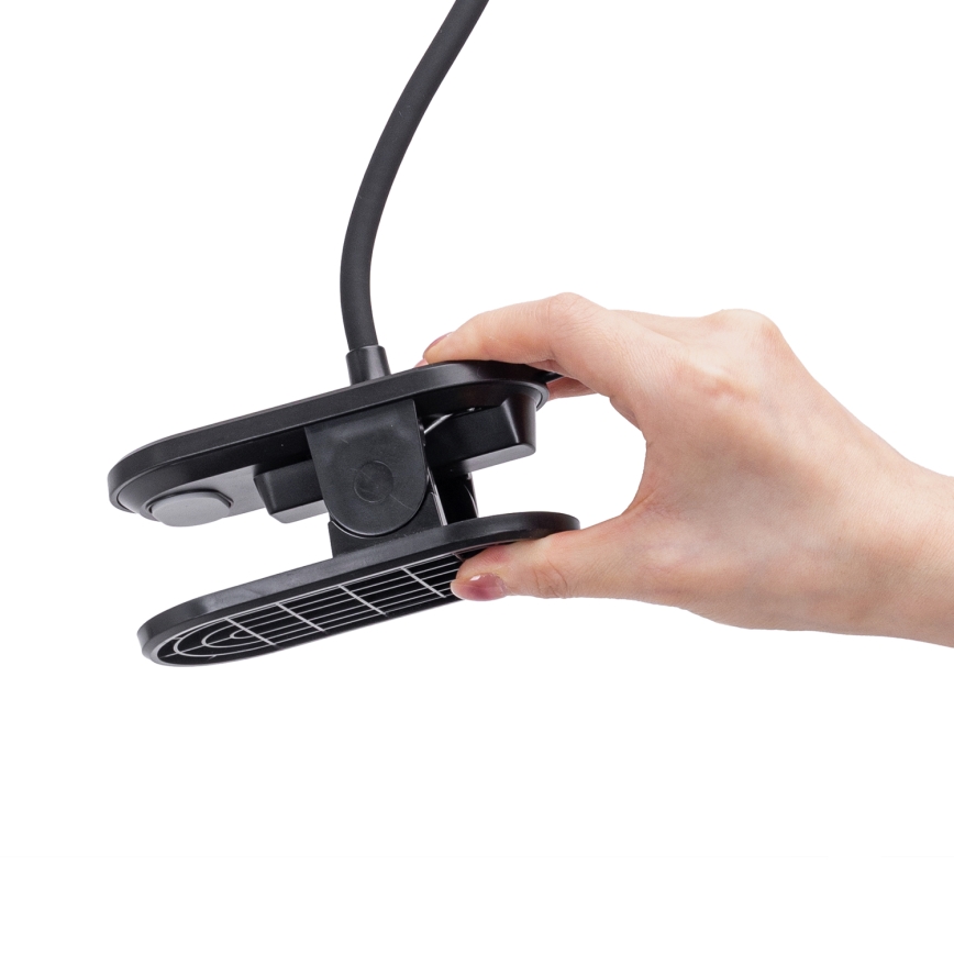 Aigostar - LED Димируема настолна лампа с щипка LED/2,5W/5V черен