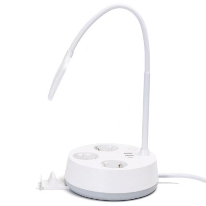 Aigostar - Димируема настолна LED лампа с контакти и USB LED/4,6W/230V 3000/4000/6500K бяла