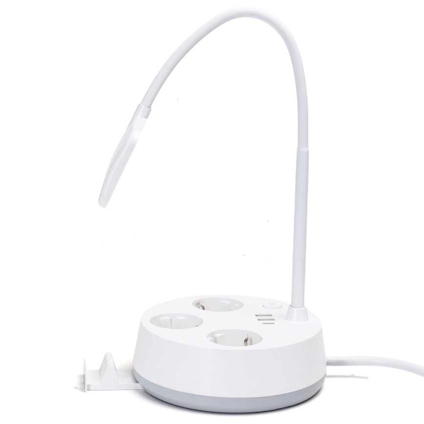 Aigostar - Димируема настолна LED лампа с контакти и USB LED/4,6W/230V 3000/4000/6500K бяла