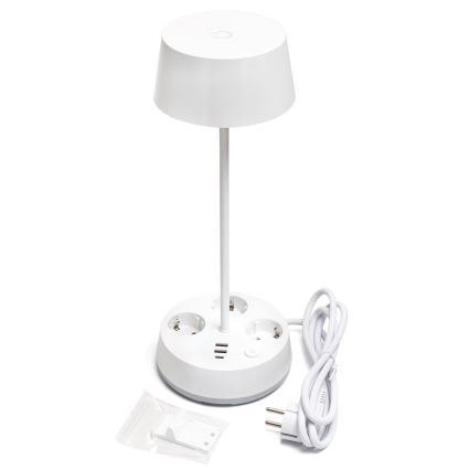 Aigostar - LED Димируема настолна лампа с контакти и USB LED/4,6W/230V 3000/4000/6500K бяла