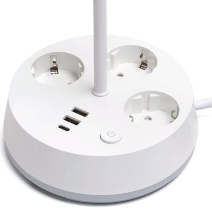 Aigostar - LED Димируема настолна лампа с контакти и USB LED/4,6W/230V 3000/4000/6500K бяла