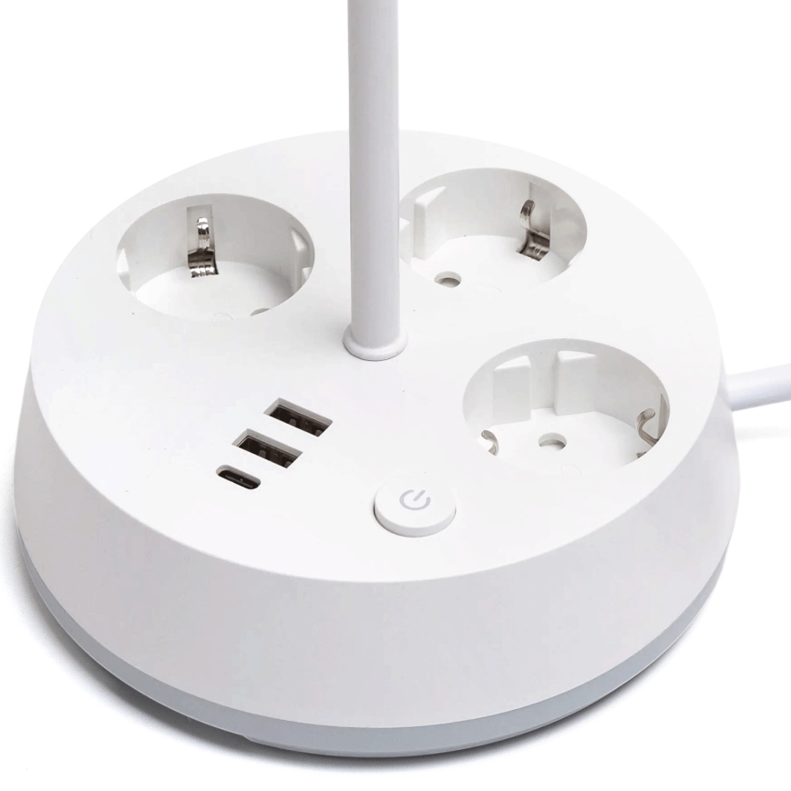 Aigostar - LED Димируема настолна лампа с контакти и USB LED/4,6W/230V 3000/4000/6500K бяла